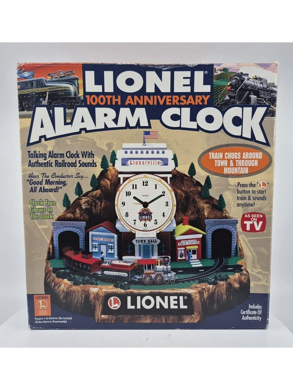 Lionel Trains 100th Anniversary Animated Talking Alarm Clock w/COA (see desc)